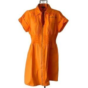 Zenobia | Orange Summer Shirt Dress NWT